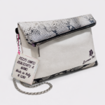 POCHETTE DOPPIA CHIUSURA  PELLE MARTELLATA 262 Pezzo Unico-Borsa Artigianale di Lusso-Made in Italy