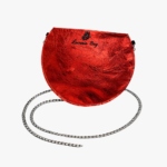 POCHETTE ROUND ROSSA N.285 Pezzo Unico-Borsa Artigianale di Lusso-Made in Italy