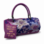 BAULETTO ORIENTE VIOLA Pezzo Unico-Borsa Artigianale di Lusso-Made in Italy