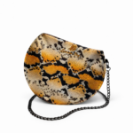 POCHETTE ROUND PITONATA N. 227 Pezzo Unico-Borsa Artigianale di Lusso-Made in Italy