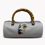 BAULETTO N.254 COLLEZIONE VISO MULTICOLOR Pezzo Unico-Borsa Artigianale di Lusso-Made in Italy