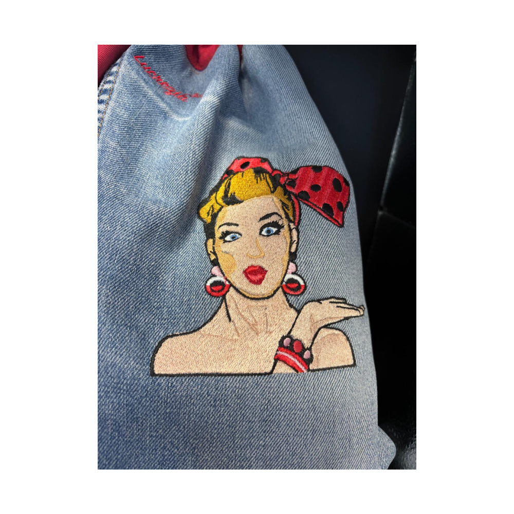 ZAINO N. 508 COLLEZIONE PIN-UP Pezzo Unico-Borsa Artigianale di Lusso-Made in Italy - immagine 2