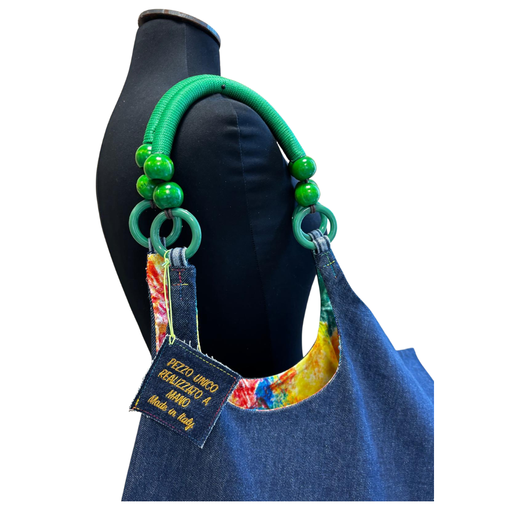 SHOPPER ASIMMETRICA N.518 Pezzo Unico-Borsa Artigianale di Lusso-Made in Italy - immagine 2