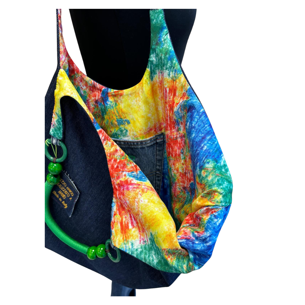 SHOPPER ASIMMETRICA N.518 Pezzo Unico-Borsa Artigianale di Lusso-Made in Italy - immagine 3