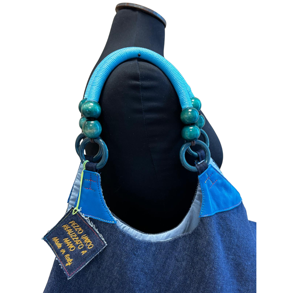 SHOPPER ASIMMETRICA N.516 Pezzo Unico-Borsa Artigianale di Lusso-Made in Italy - immagine 3
