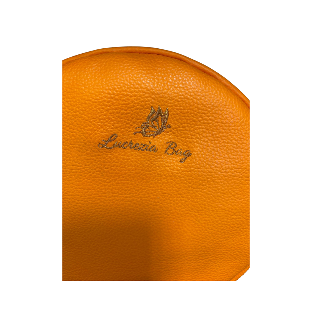 POCHETTE PASTICCINO N. 420 – Collezione Luxury | Pelle Martellata Arancio Monarca | Pezzo Unico-Borsa Artigianale di Lusso-Made in Italy - immagine 3