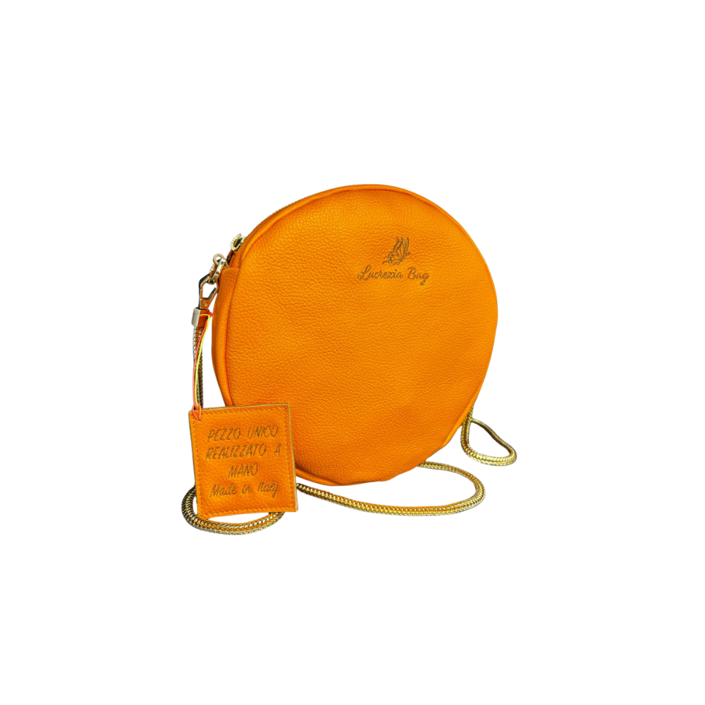 POCHETTE PASTICCINO N. 420 – Collezione Luxury | Pelle Martellata Arancio Monarca | Pezzo Unico-Borsa Artigianale di Lusso-Made in Italy - immagine 4