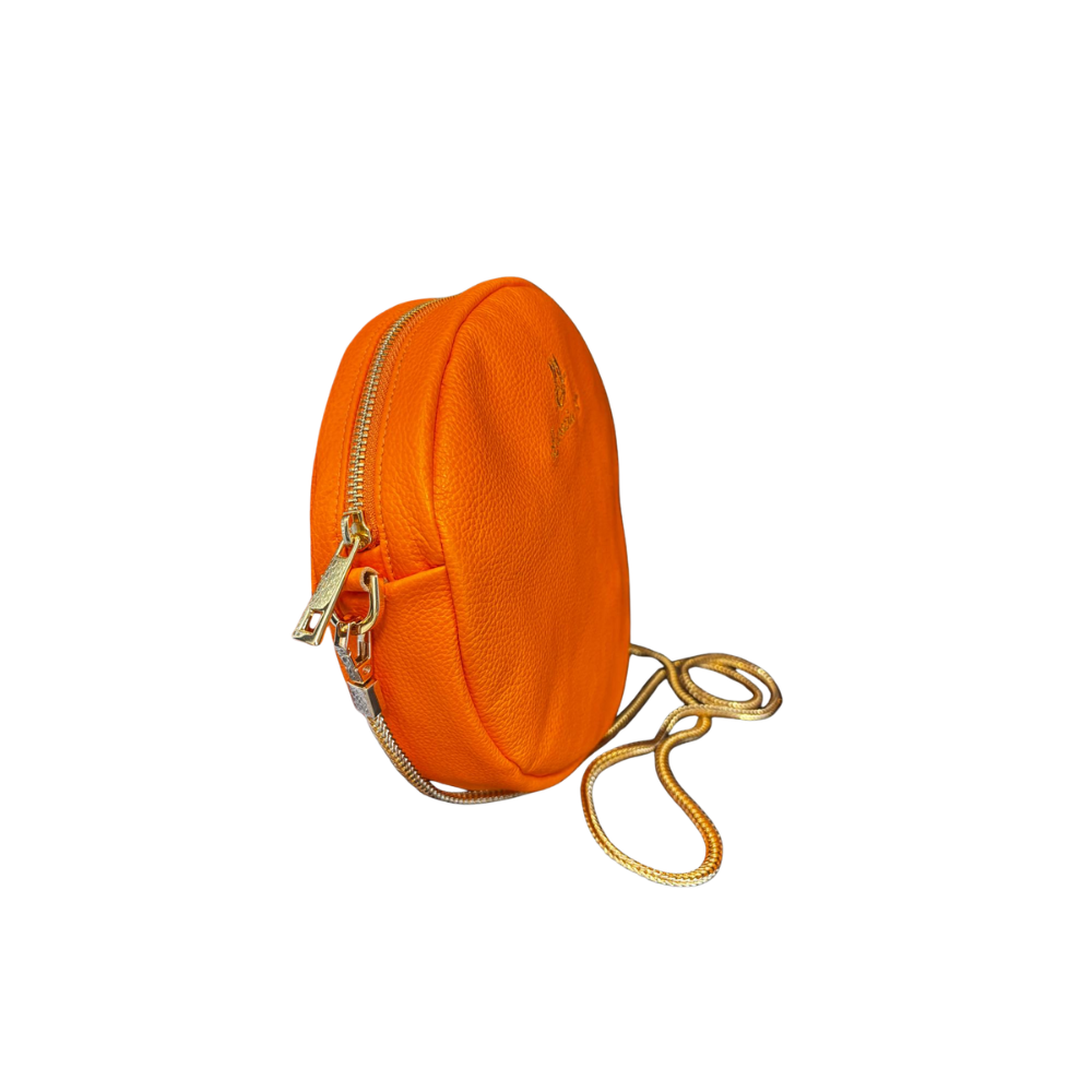 POCHETTE PASTICCINO N. 420 – Collezione Luxury | Pelle Martellata Arancio Monarca | Pezzo Unico-Borsa Artigianale di Lusso-Made in Italy - immagine 7