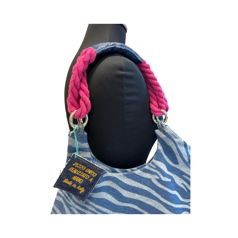SHOPPER ASIMMETRICA N.528 Pezzo Unico-Borsa Artigianale di Lusso-Made in Italy - immagine 3