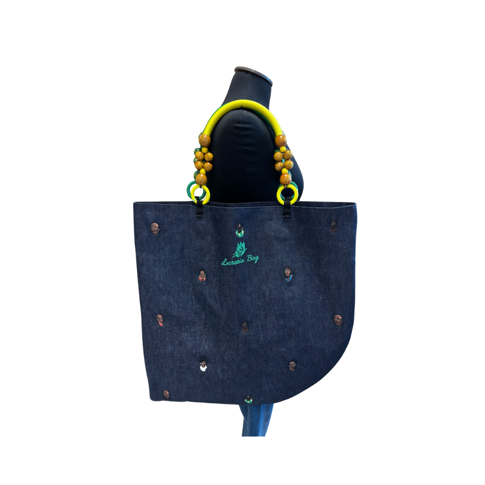 SHOPPER MARE ASIMMETRICA N.534 LINEA VEGAN Pezzo Unico-Borsa Artigianale di Lusso-Made in Italy