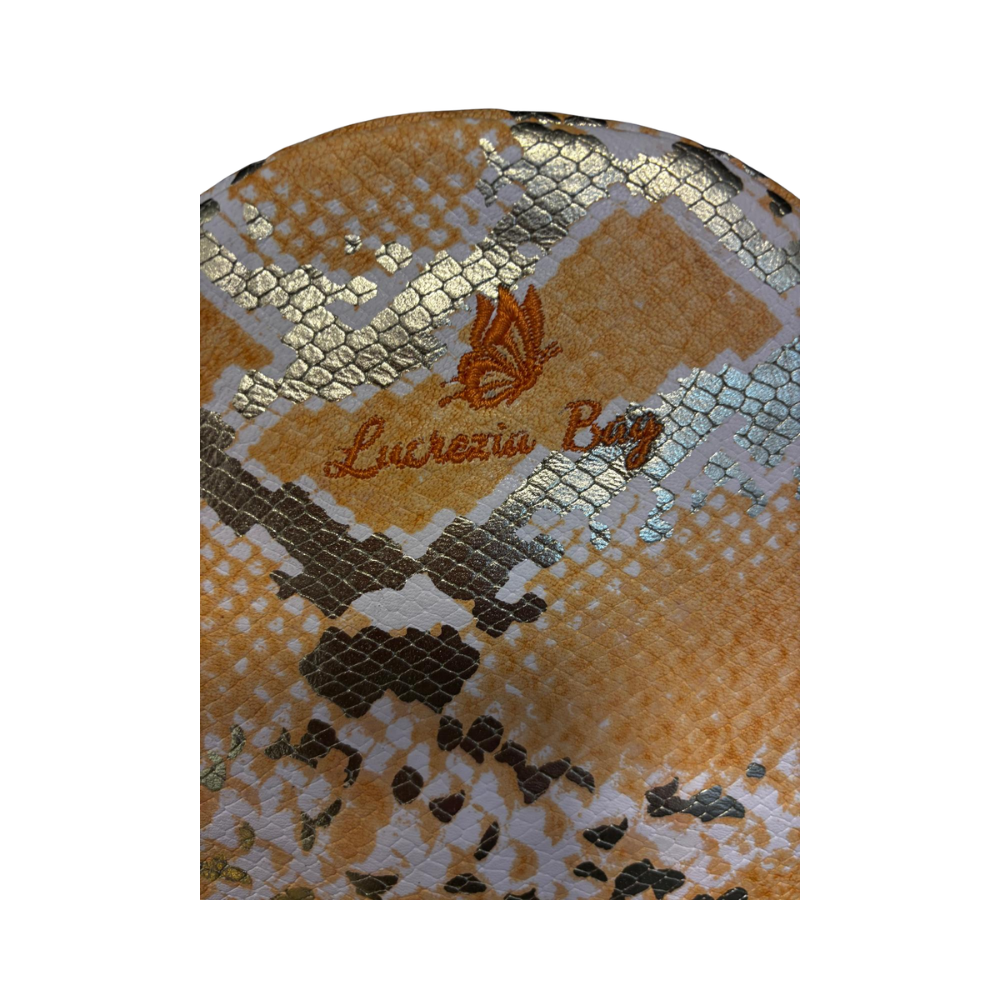 POCHETTE PASTICCINO N. 408 – Collezione Luxury Vegan | Effetto Rettile | Pezzo Unico-Borsa Artigianale di Lusso-Made in Italy - immagine 3