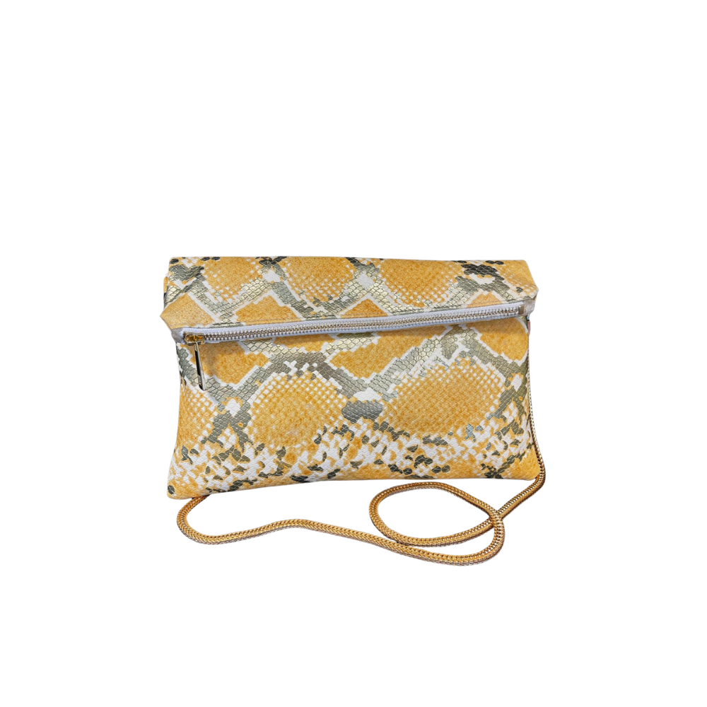 POCHETTE DOPPIA CHIUSURA N. 409 – Collezione Luxury Vegan | Effetto Rettile | Pezzo Unico-Borsa Artigianale di Lusso-Made in Italy