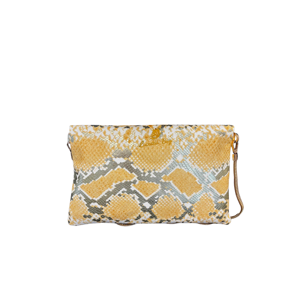 POCHETTE DOPPIA CHIUSURA N. 409 – Collezione Luxury Vegan | Effetto Rettile | Pezzo Unico-Borsa Artigianale di Lusso-Made in Italy - immagine 5