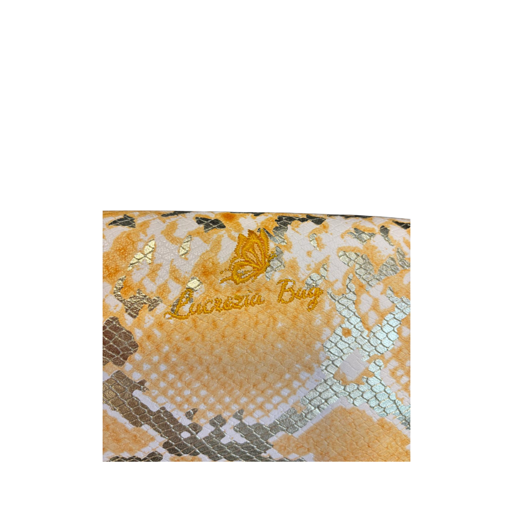 POCHETTE DOPPIA CHIUSURA N. 409 – Collezione Luxury Vegan | Effetto Rettile | Pezzo Unico-Borsa Artigianale di Lusso-Made in Italy - immagine 6