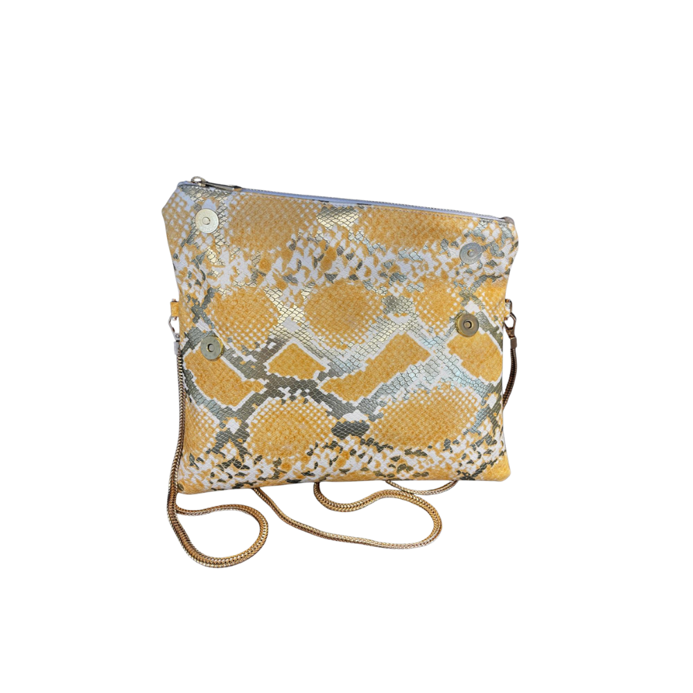 POCHETTE DOPPIA CHIUSURA N. 409 – Collezione Luxury Vegan | Effetto Rettile | Pezzo Unico-Borsa Artigianale di Lusso-Made in Italy - immagine 2