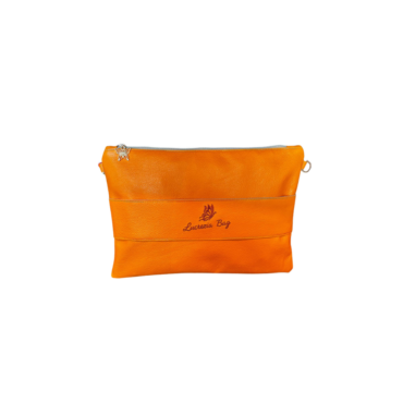 CLUTCH N. 423 – Collezione Estate 2026 | Pelle Martellata Arancio Monarca | Pezzo Unico-Borsa Artigianale di Lusso-Made in Italy